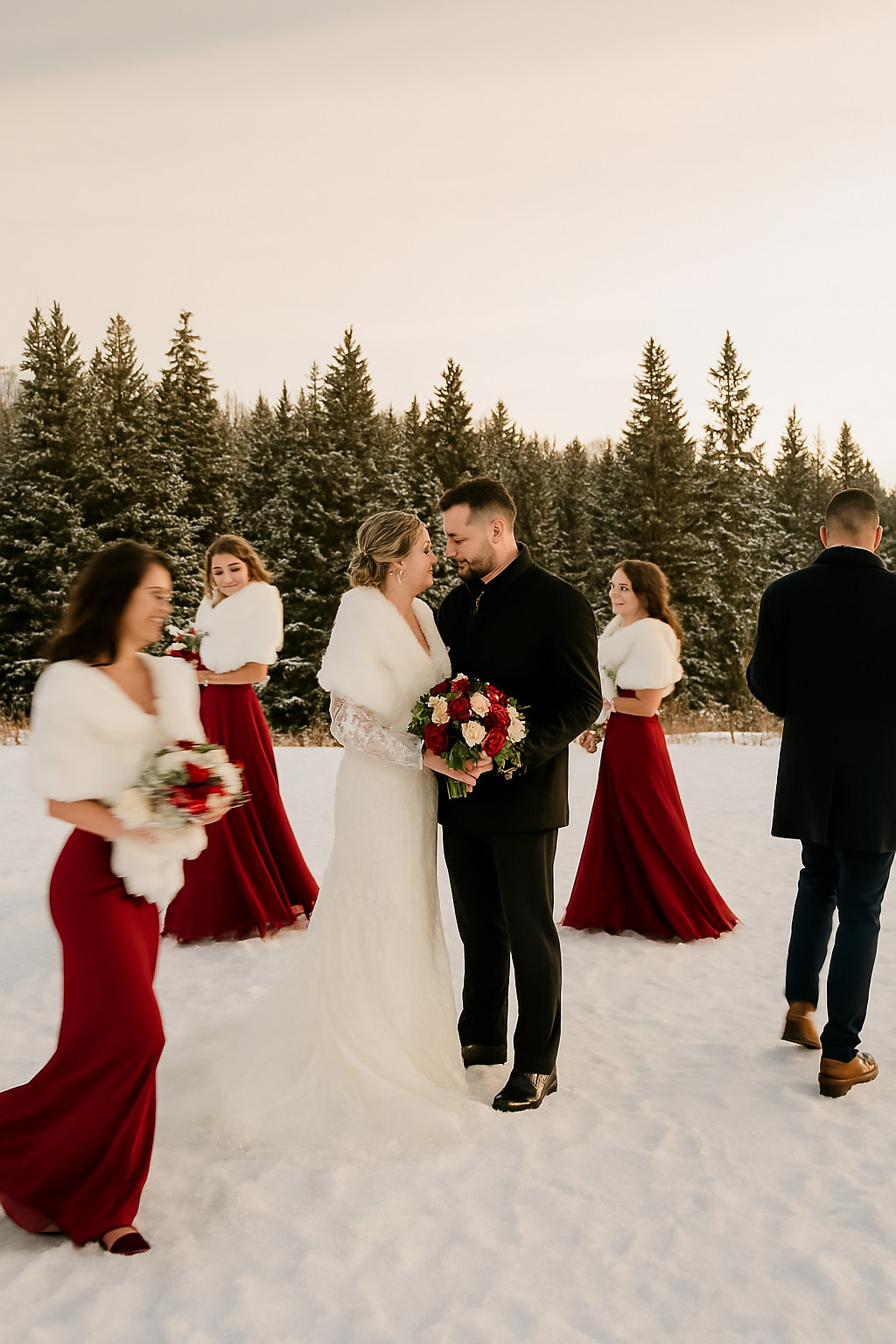 red and black wedding decor