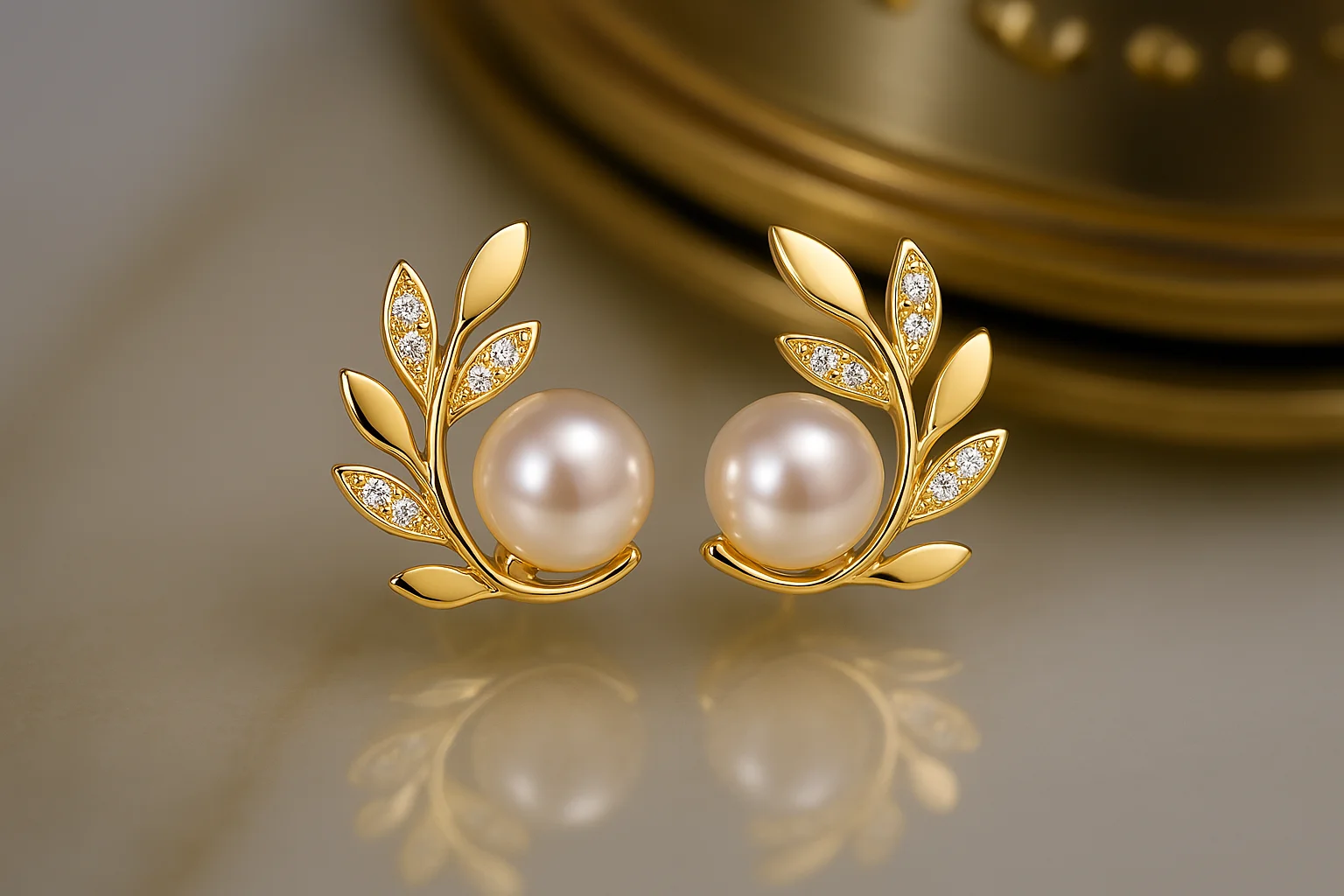 pearll and gold earrings