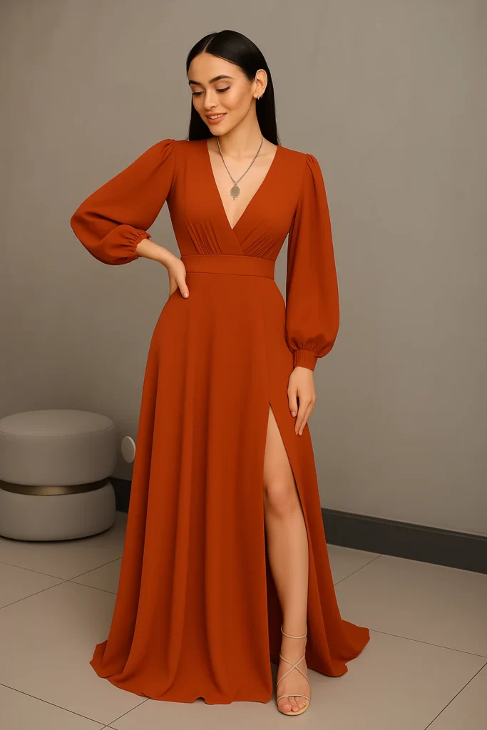 Burnt Orange Bridesmaid Dresses