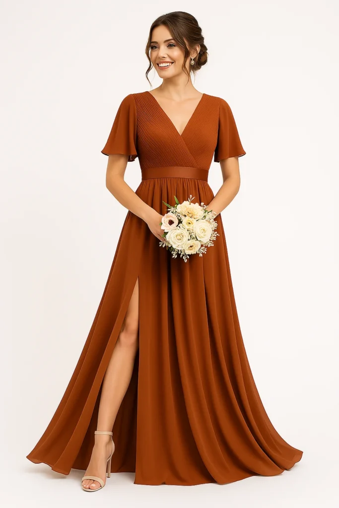 Burnt Orange Bridesmaid Dresses