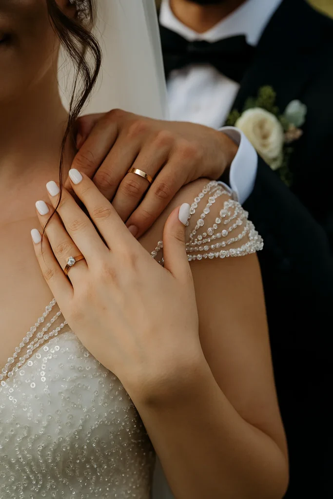 Wedding couple sharing a special moment