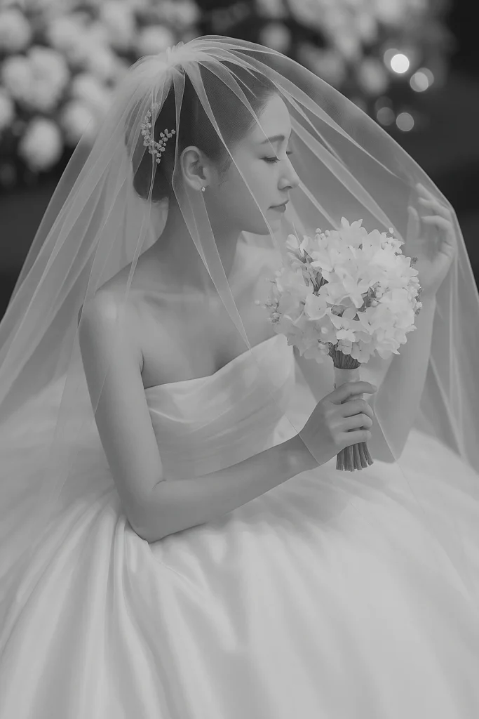Bride captured in a romantic pose.