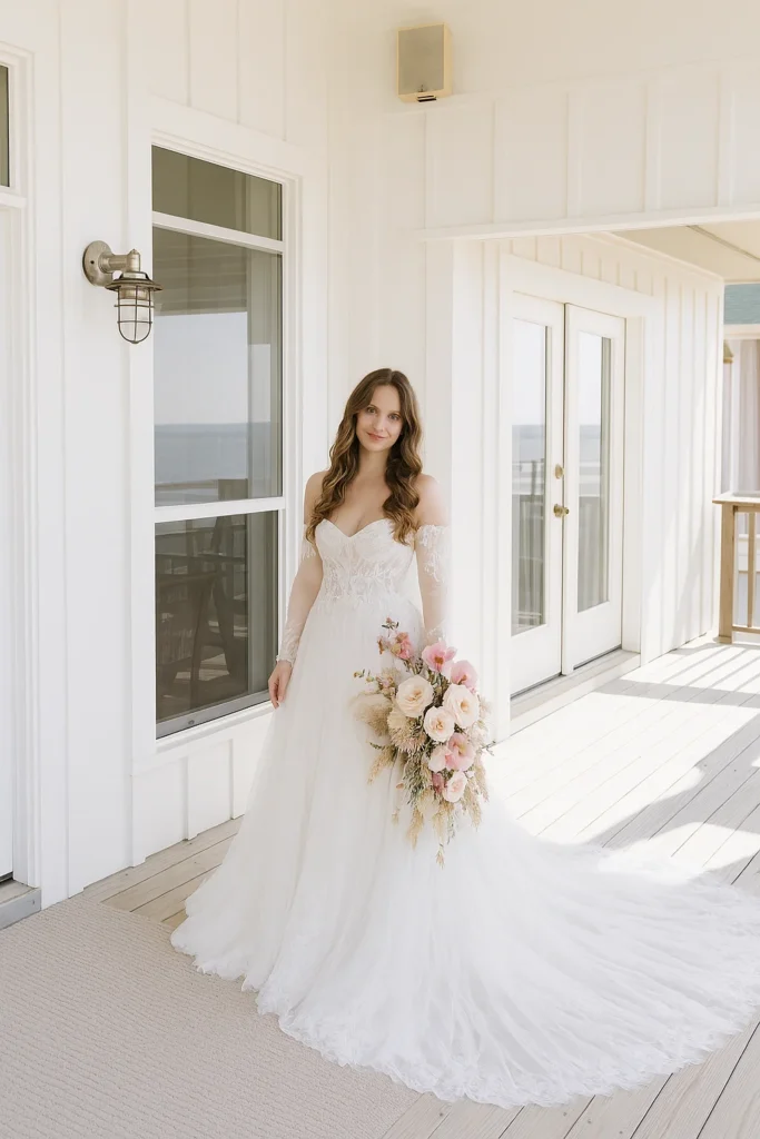 Bride captured in a romantic pose.