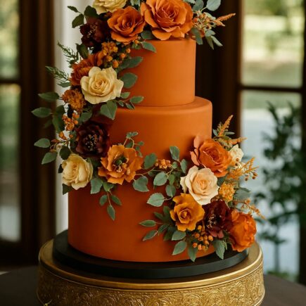 Orange Theme Wedding Cake