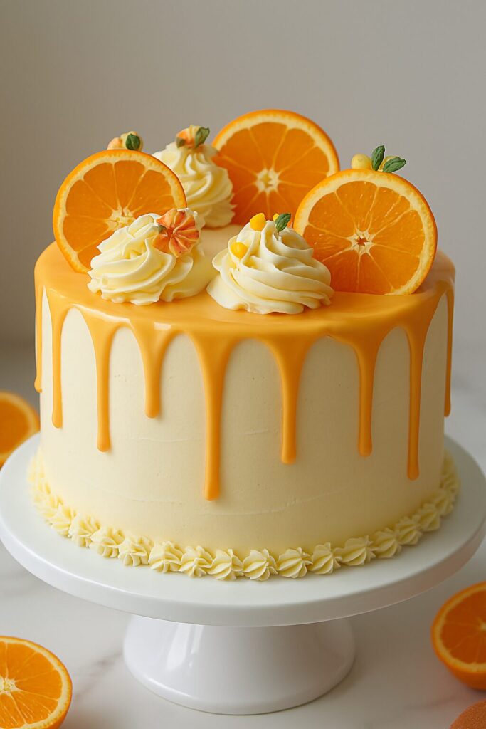 Orange Theme Wedding Cake