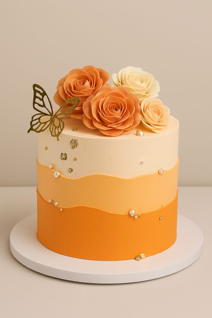 Orange Theme Wedding Cake