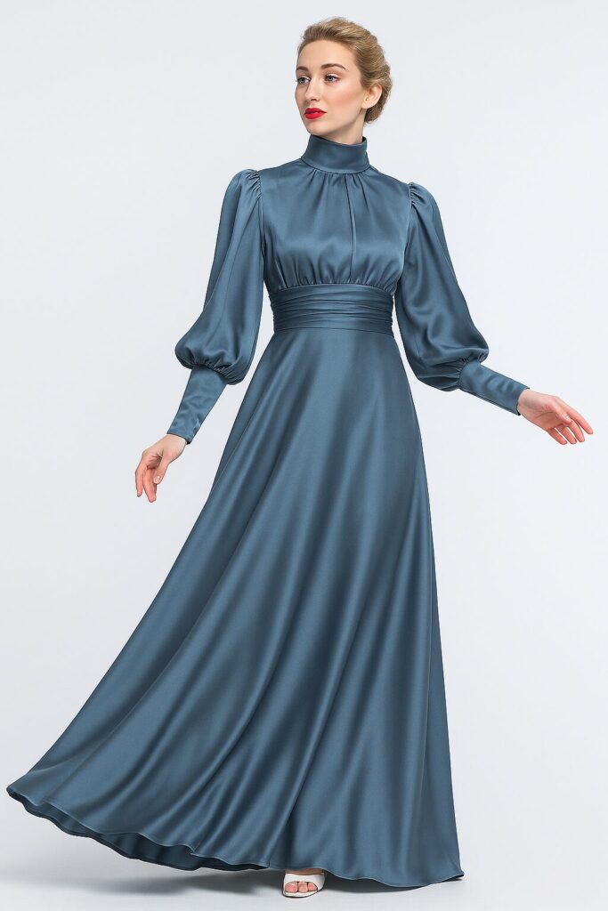 Bridesmaid in graceful wedding outfit