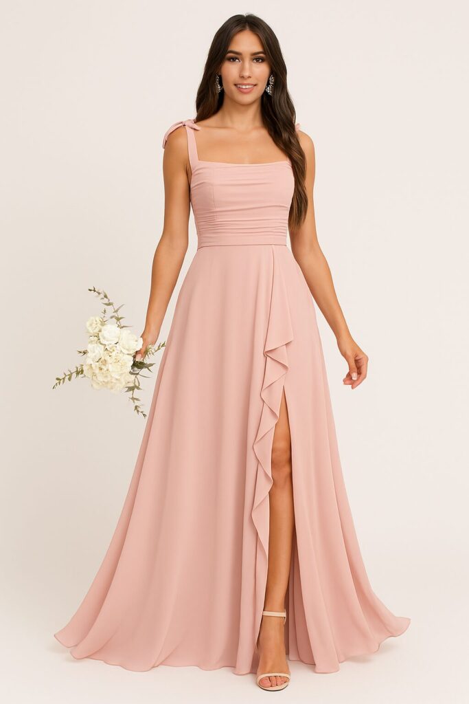 Stylish bridesmaid look for wedding event
