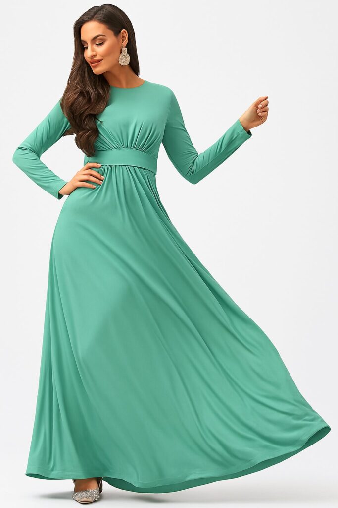 Bridesmaid in graceful wedding outfit