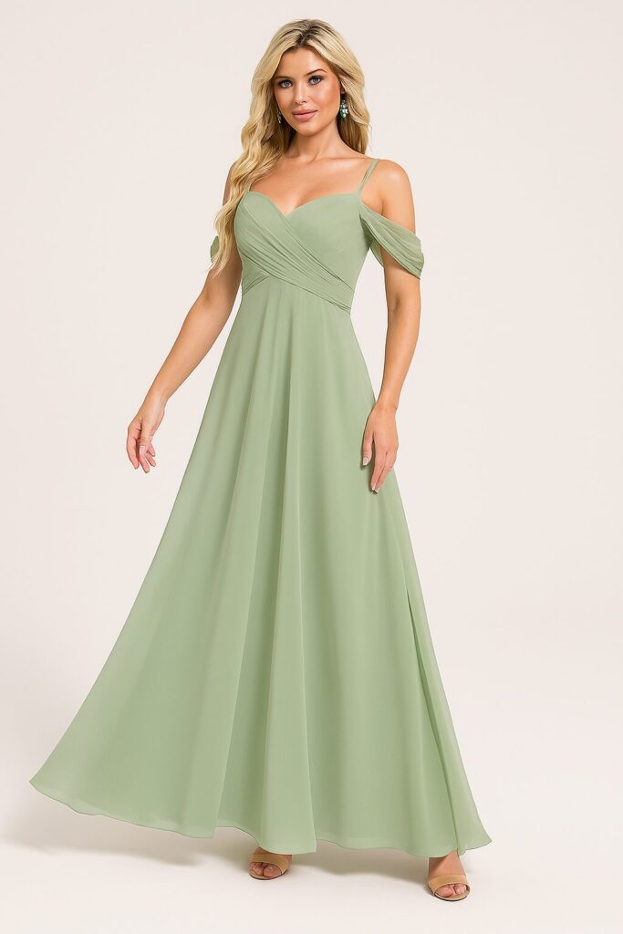 Wedding attire for bridesmaid with timeless charm