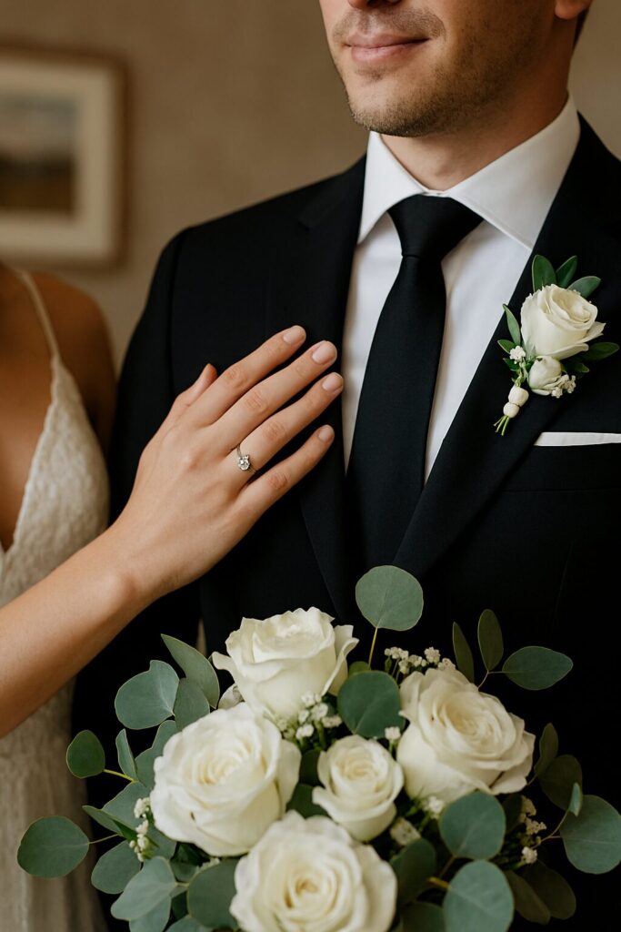  couple posing for photo