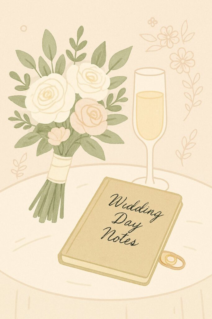 wedding day notes illustration