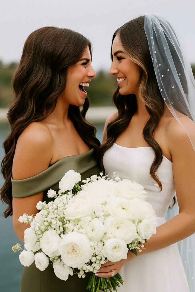 Bridesmaid duties on the wedding day