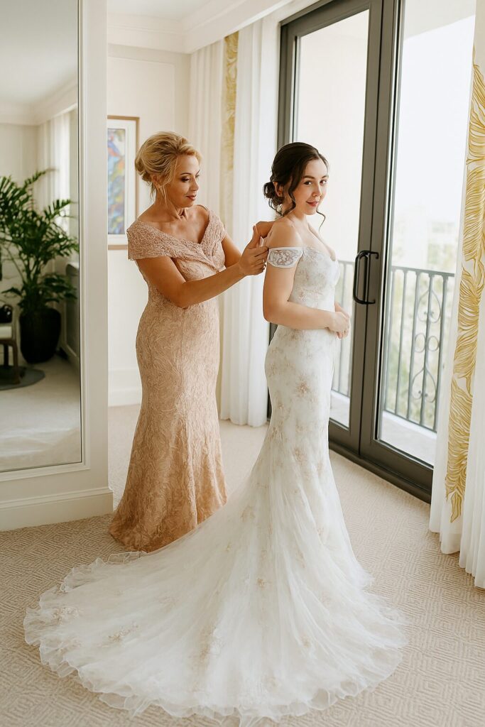 Bridesmaid duties on the wedding day