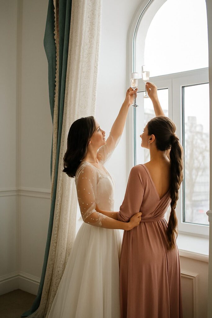 Bridesmaid duties on the wedding day