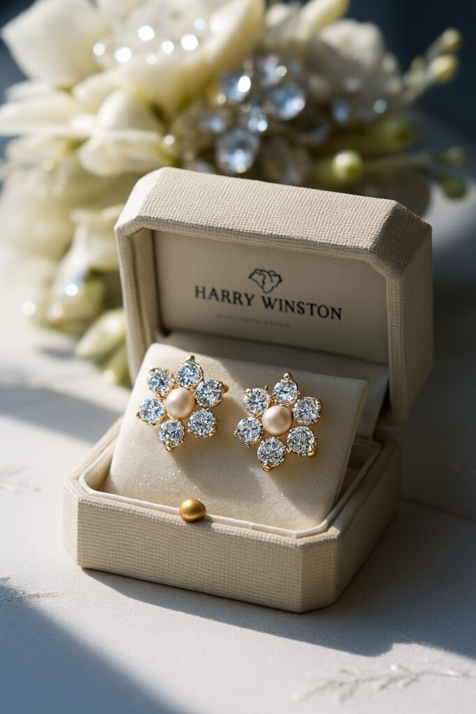 Elegant bridal wedding earrings for brides