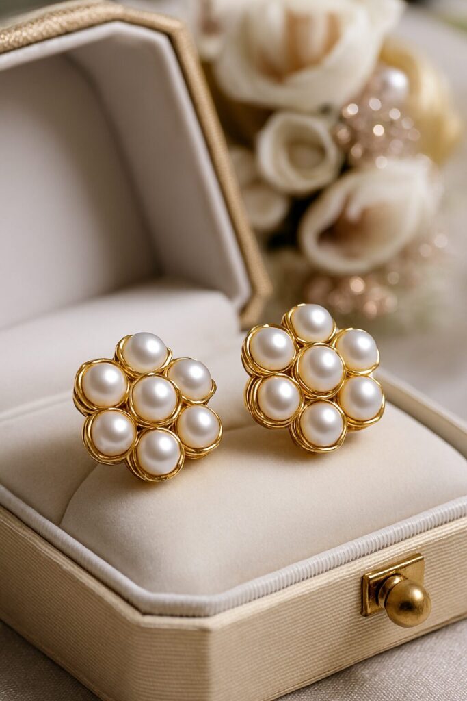 Elegant bridal wedding earrings for brides