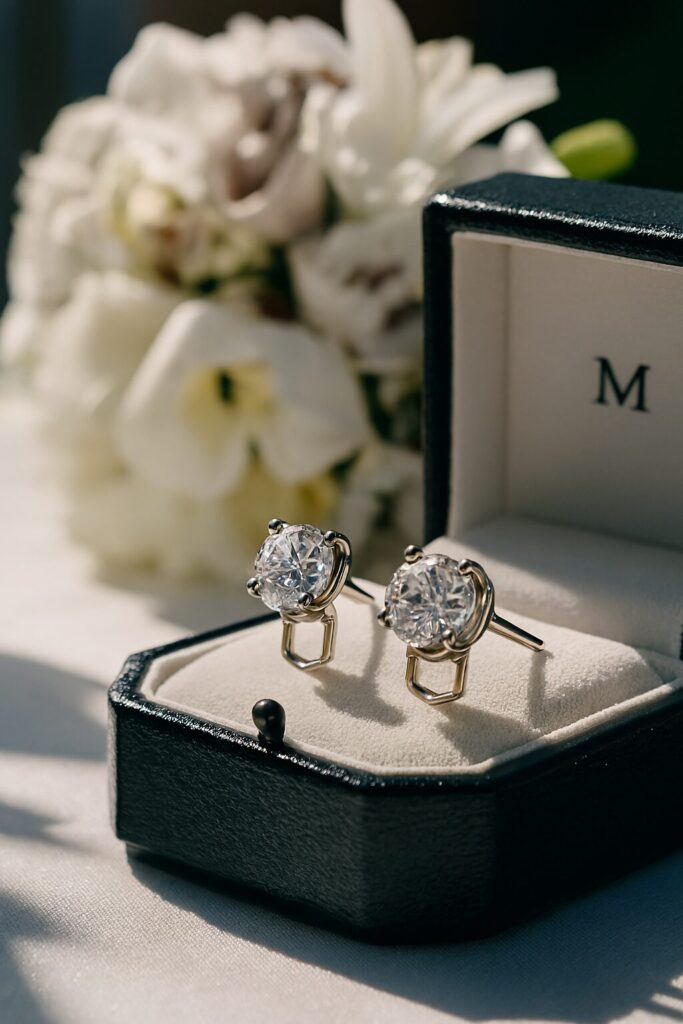Elegant bridal wedding earrings for brides