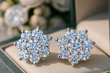 Elegant bridal wedding earrings for brides