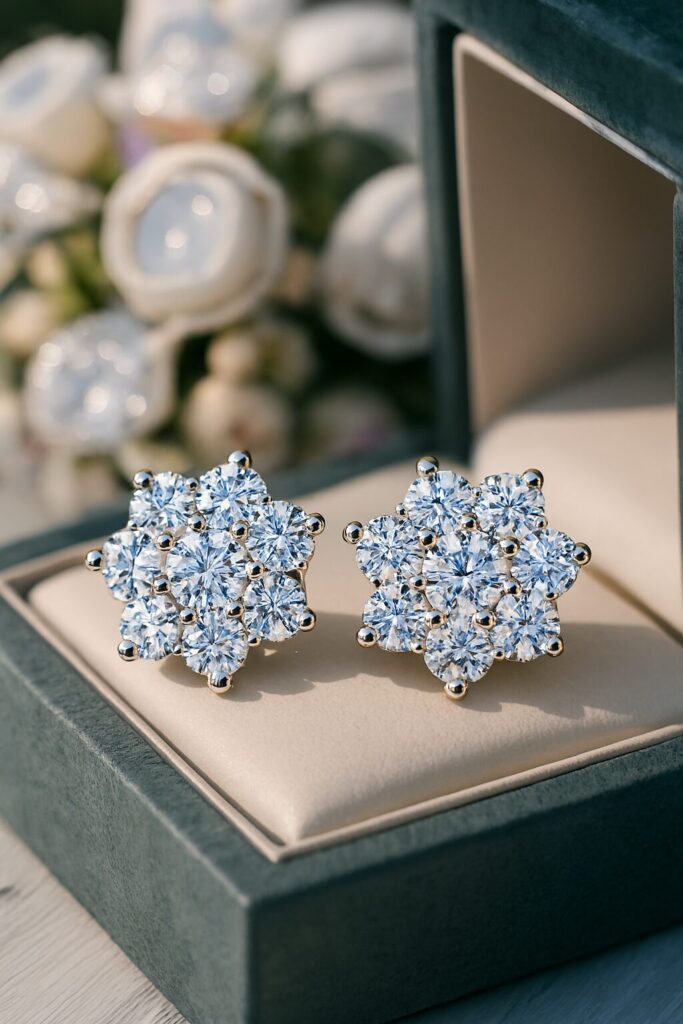 Elegant bridal wedding earrings for brides