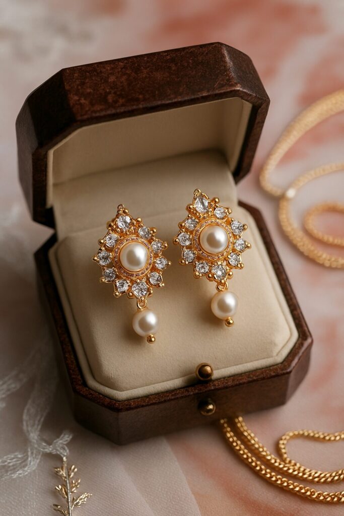 Elegant bridal wedding earrings for brides