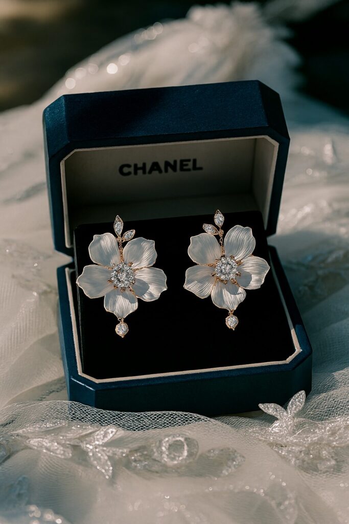 Elegant bridal wedding earrings for brides