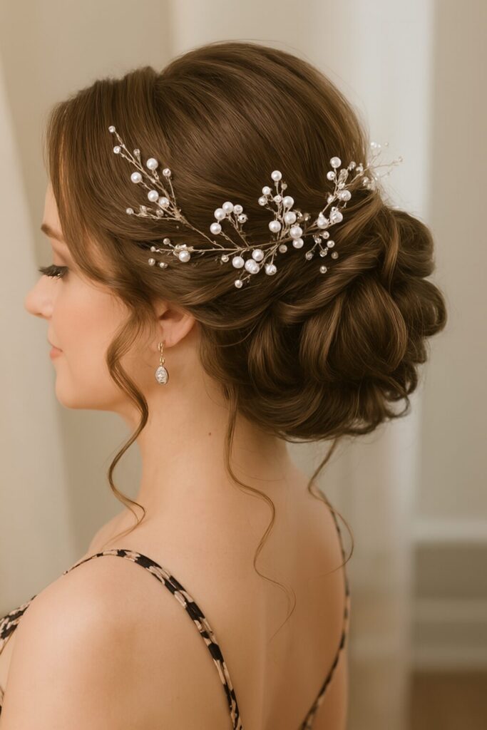 Elegant bridal hairstyle inspiration for wedding day looks.