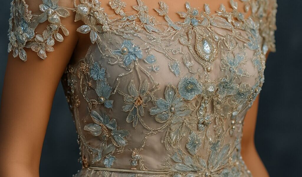Modern wedding guest gown design