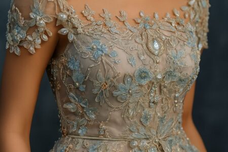 Modern wedding guest gown design