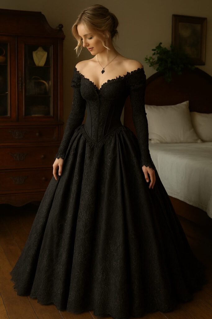 Modern wedding guest gown design