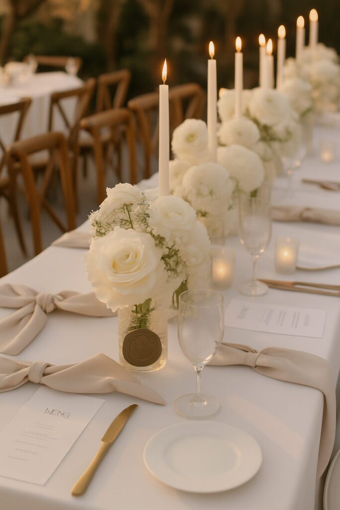 Romantic wedding decorations with timeless style