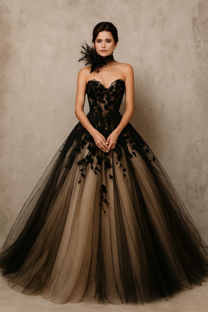 Modern wedding guest gown design