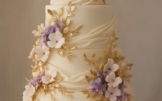 Modern wedding cake with artistic design