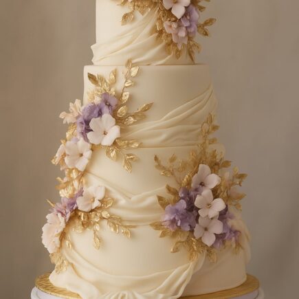 Modern wedding cake with artistic design