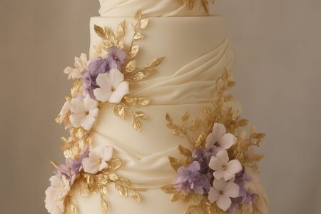 Modern wedding cake with artistic design
