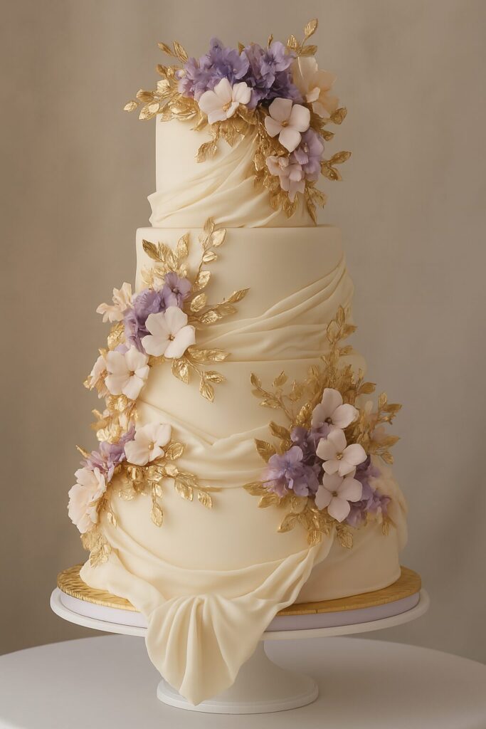 Modern wedding cake with artistic design