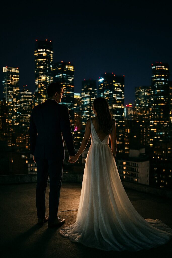 Joyful moment captured in wedding photo