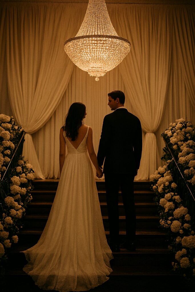 Joyful moment captured in wedding photo