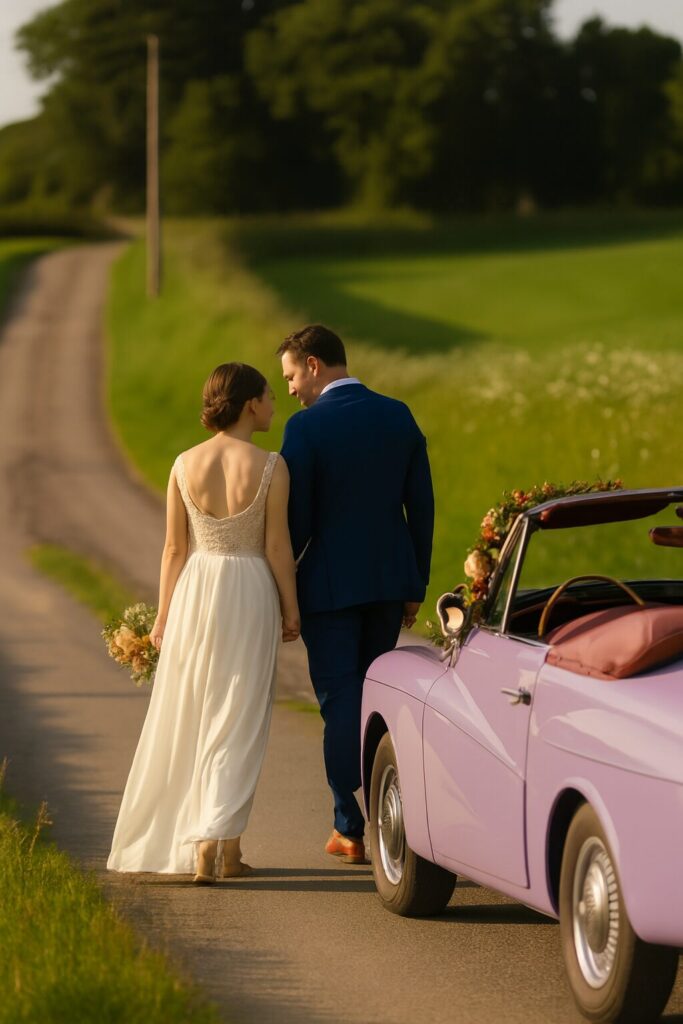 Joyful moment captured in wedding photo