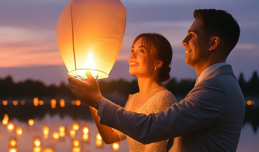 Joyful moment captured in wedding photo