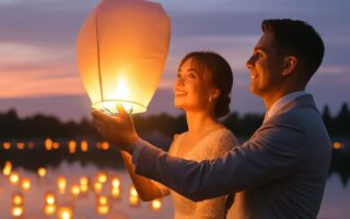 Joyful moment captured in wedding photo