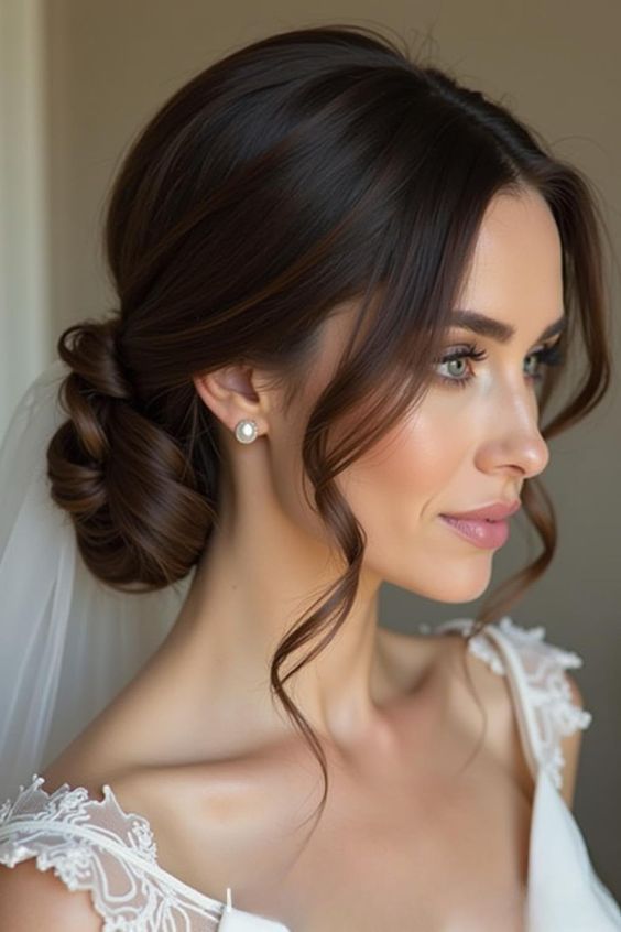 Elegant bridal hairstyle inspiration for wedding day looks.