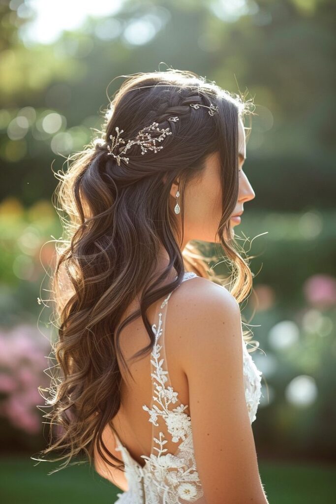 Elegant bridal hairstyle for wedding day looks.