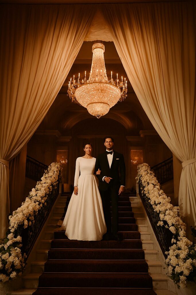 Joyful moment captured in wedding photo