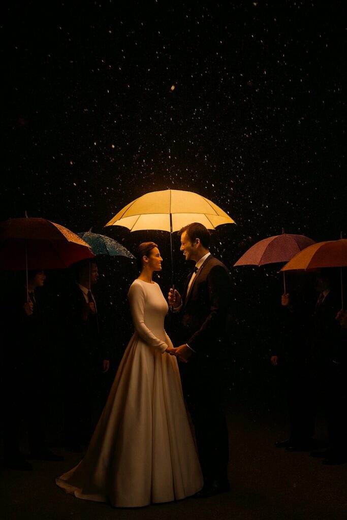 Joyful moment captured in wedding photo