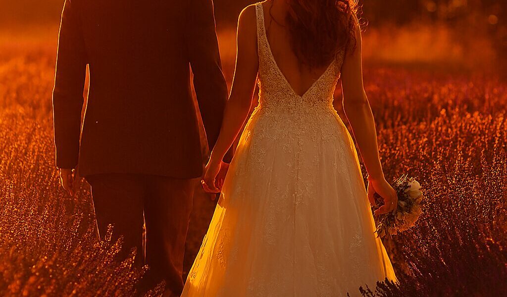 Joyful moment captured in wedding photo