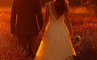 Joyful moment captured in wedding photo