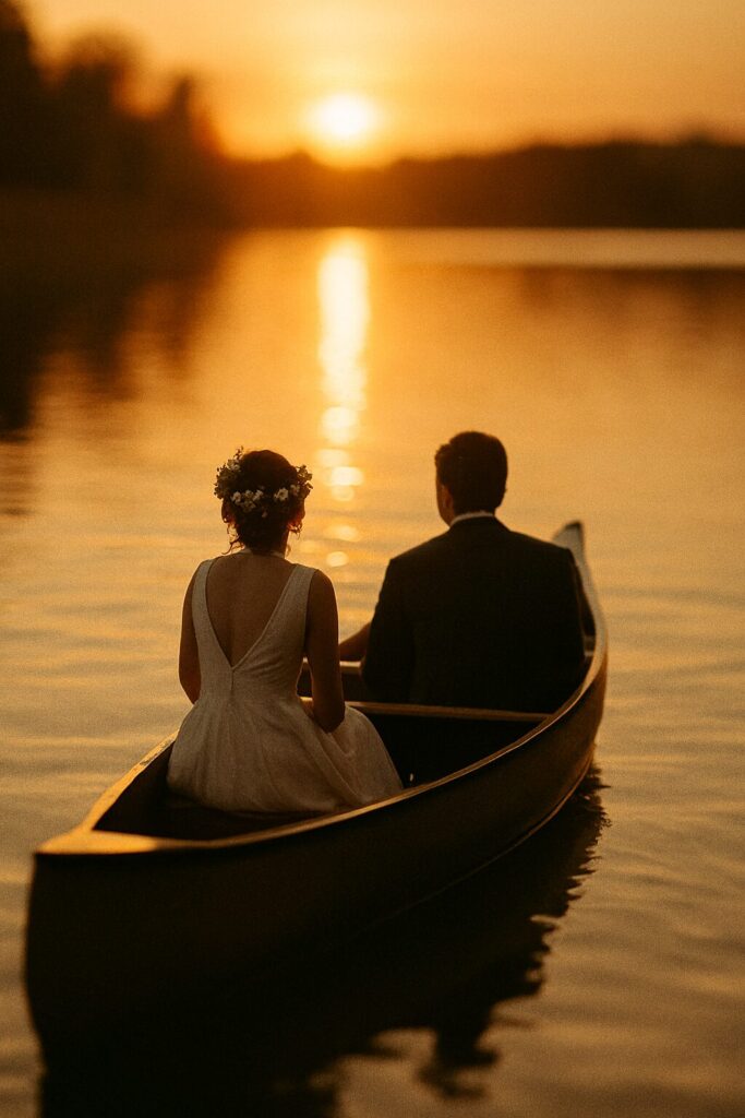 Joyful moment captured in wedding photo