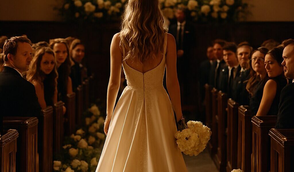 Candid wedding photography moment