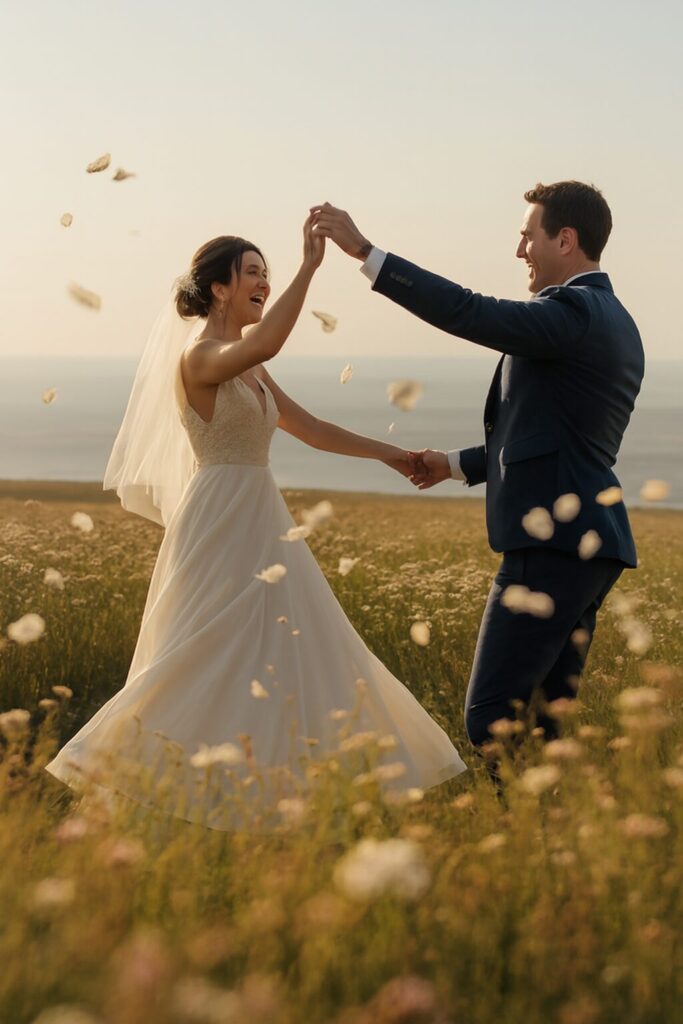 Candid wedding photography moment
